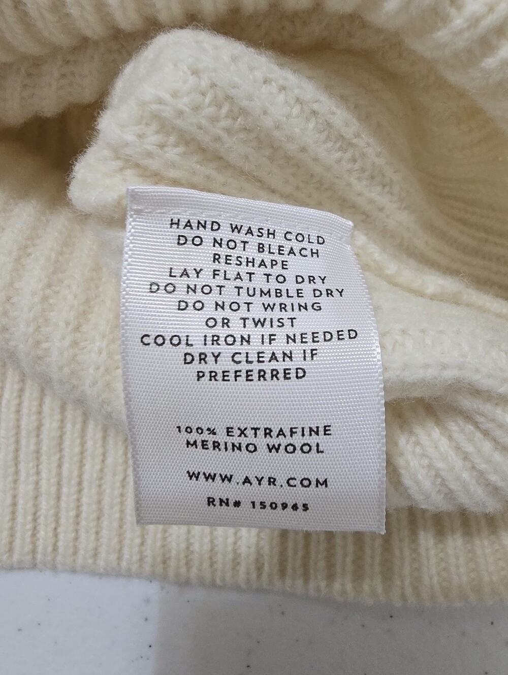 AYR Ivory Extra Fine Merino Wool 1/2 Zip Sweater Women's Small Mockneck - Picture 6 of 9